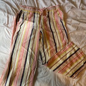 Old Navy Stripe Linen Pants - Medium